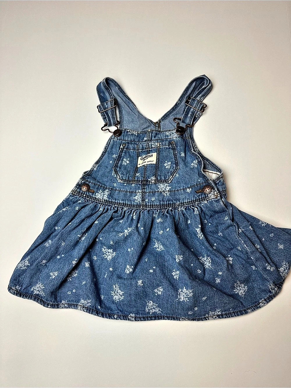 OshKosh B'gosh Floral Denim Jumper Dress Baby 18M